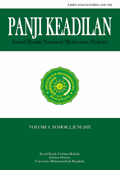 					View Vol. 4 No. 2 (2021): PANJI KEADILAN Jurnal Ilmiah Nasional Mahasiswa Hukum
				